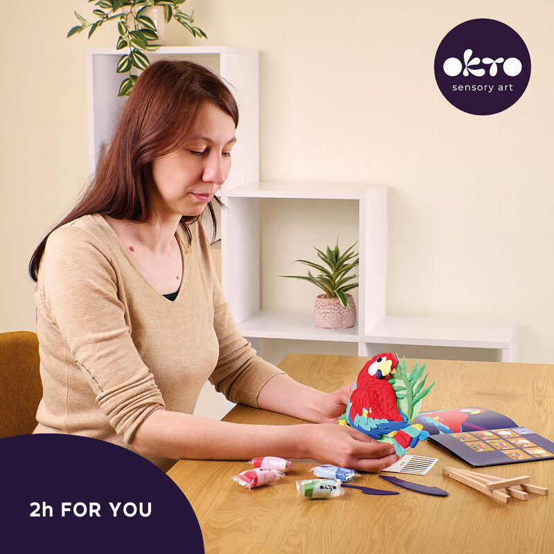 Okto Sensory Art – Modelliermasse-Set Air Clay 3D Nature – ab 14 Jahren – Ø 160 mm