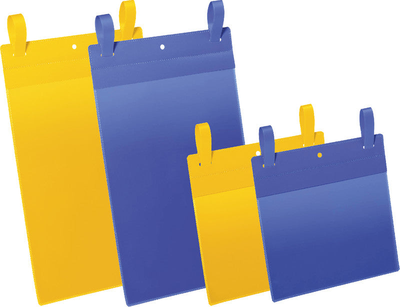 Durable Kennzeichnungstaschen – 210 × 297 mm, gelb, wiederablösbar, 50er-Pack