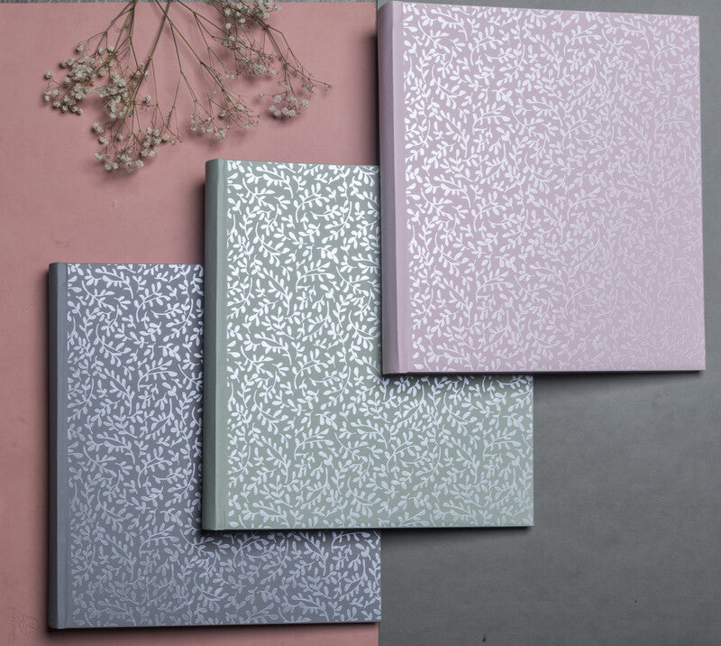 Exacompta Fotoalbum Autentik – rosa, mit Prägung, mit Pergaminzwischenblättern, Karton, 290 × 320 mm