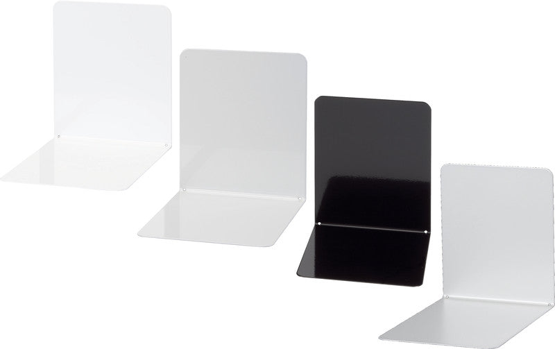 MAUL Buchstützen – weiss – 120 × 140 mm – Stahl, 2 Stück