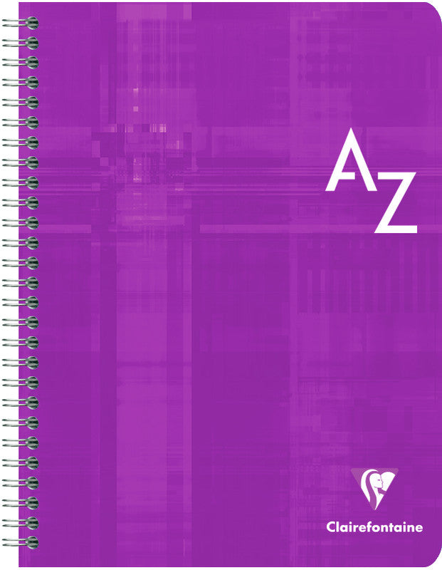 Clairefontaine Spiralheft Register A–Z, 170 × 220 mm, Spiralbindung, Karton, 50 Blatt, 90 g/m² – sortiert