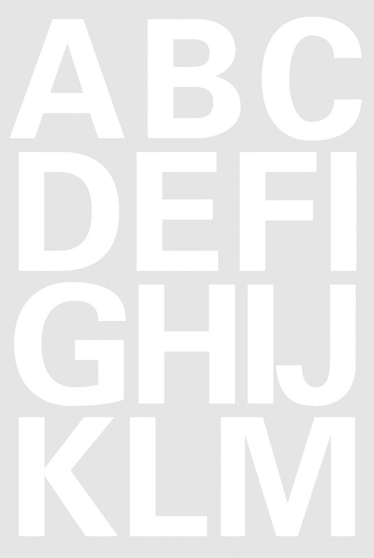 HERMA Selbstklebende Buchstaben A–Z – Bogenformat 84 × 120 mm, Höhe 25 mm, Weiss, Folie – 2 Stk