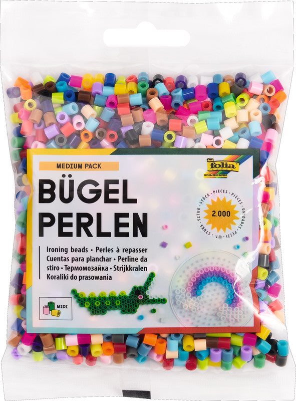Folia Bügelperlen – mehrfarbig, Kunststoff, 2000 Stk.