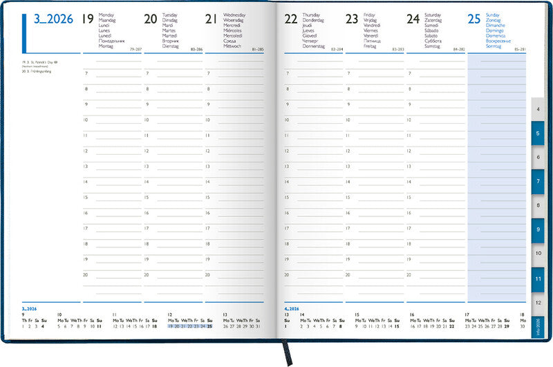 Simplex TM Manager Timer 52 Z Agenda – 1 Woche/2 Seiten, gebunden, 20,8 × 25,8 cm, Jan–Dez, 2026, schwarz