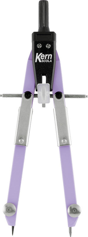 Kern scola Zirkel – Schenkellänge 17 cm, Radius 31 cm, Aufnahme bis 4 mm, Messing, Violett
