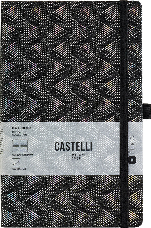 Castelli Notizbuch – A5 – liniert – 192 Seiten – 80 g/m² – gebunden, Gummiband, Stiftschlaufe, mehrfarbig