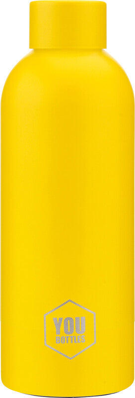 Youbottles Trinkflasche Dual – 5 dl – Edelstahl, isoliert, Schraubverschluss – Pastellgelb