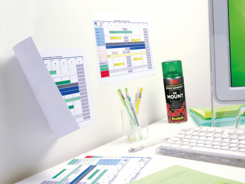 Scotch Sprühkleber – Sprühdose, wiederablösbar, transparent, tropffrei, 400 ml, für Fotos