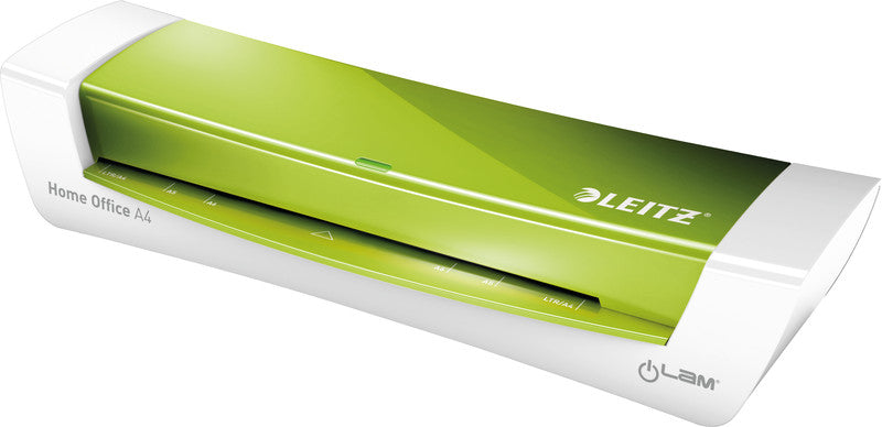 Leitz iLAM Home Office WOW Laminiergerät A4 – 2-Rollen, 80–125 µm, Aufheizzeit 2 Min., 310 mm/min, Grün