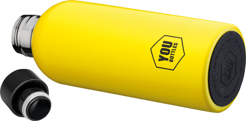 Youbottles Trinkflasche Dual – 5 dl – Edelstahl, isoliert, Schraubverschluss – Monochrome Gelb