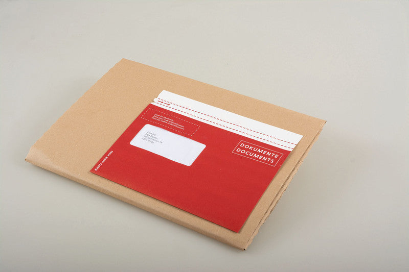 Elco Dokumententasche – C5 (162 × 229 mm), Fenster links, bedruckt, rot, Papier, selbstklebend – 250 Stück
