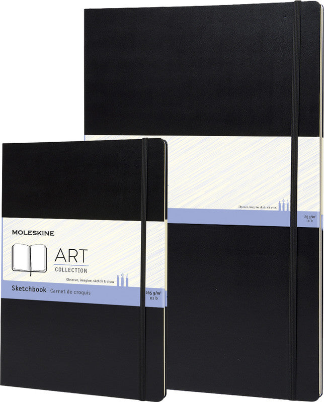 Moleskine Skizzenbuch, A4, 165 g/m², 96 Seiten, schwarz, mit Gummiband, Hardcover, säurefrei