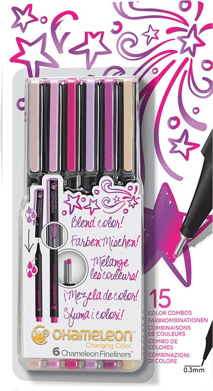 Chameleon Changing Color Fineliner – 6er-Set 0,3 mm – 6 Farben, sortiert