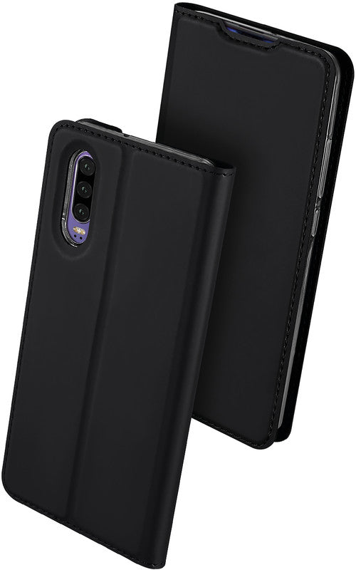 Dux Ducis Booklet-Hülle – für Huawei P30 – schwarz – Kunstleder – mit Kartenfach, Magnetverschluss