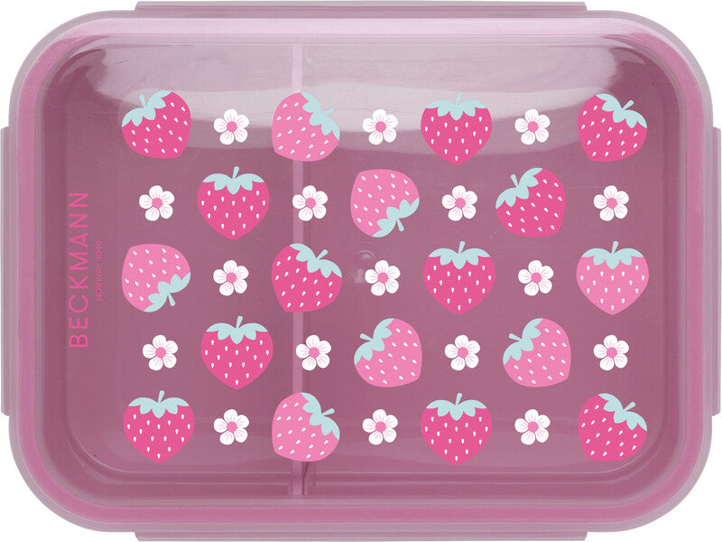 Beckmann Lunchbox Classic – 1,7 l – auslaufsicher, mit Innenteiler – PP – mehrfarbig (Strawberry)