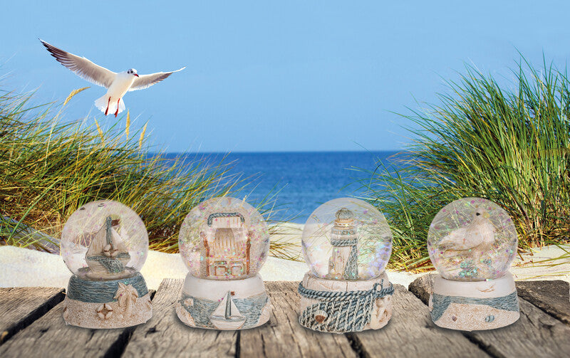 Out oft the blue Out of the Blue Glitterkugel Maritim, Polyresin, sortiert, 5 × 6 × 5 cm