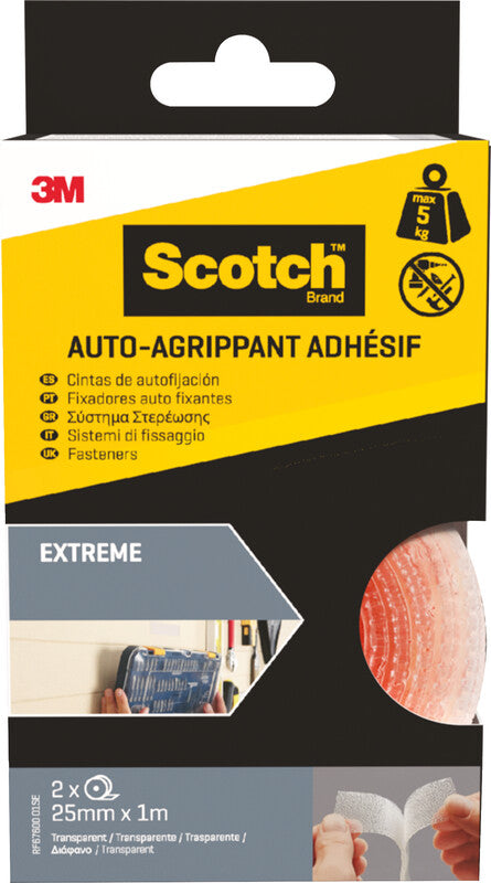 Scotch Klebeband – permanent, 25 mm × 1 m, transparent, 2 Rollen