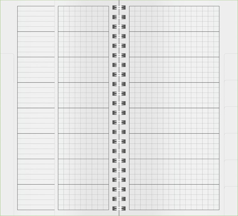 Verlag für unterrichtsm. Schulnotenbuch, 105 × 190 mm, Spiralbindung, Karton, 100 g/m² – Hellgrün