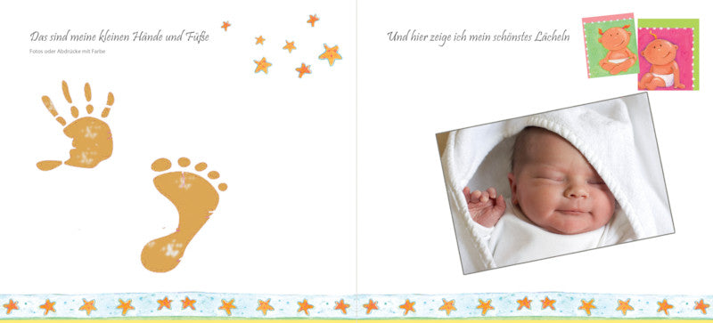 Pagna Baby-Tagebuch – 240 × 230 mm – 48 Seiten – gebunden, mehrfarbig, farbig illustriert
