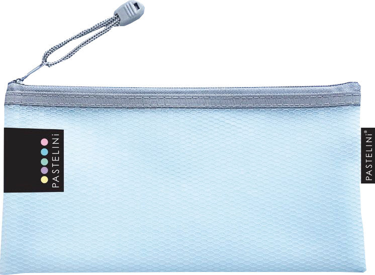 Pastelini Reissverschlusstasche – für DL-Format – 220 × 110 mm, Kunststoff, Blau – 1 Stück
