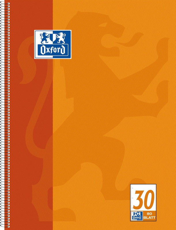 Elba Collegeblock A4+, blanko, Spiralbindung, Karton, 80 Blatt, perforiert, 90 g/m² – orange