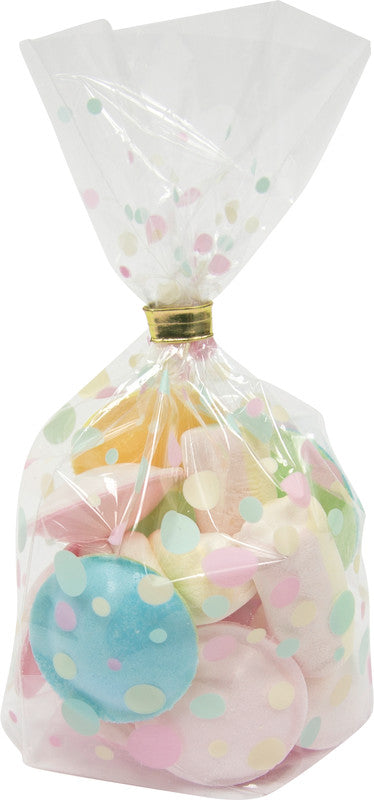 Folia Geschenktüten – Punkte – mit Kreuzboden – 115 × 190 mm – 10 Stk., Kunststoff