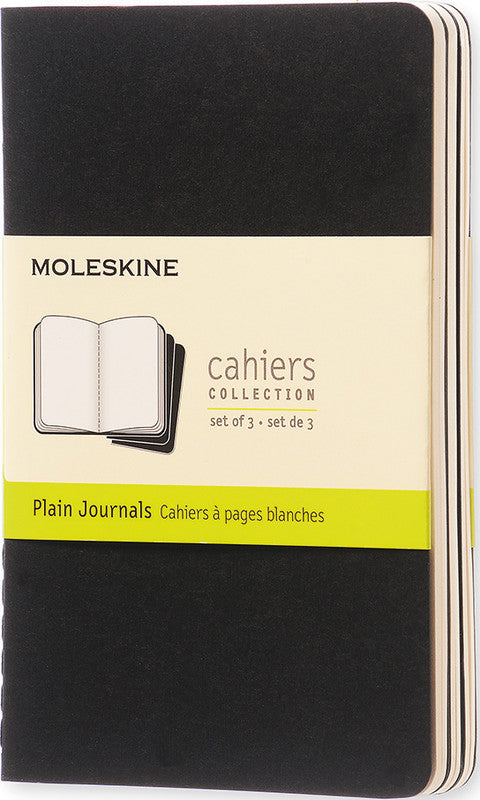 Moleskine Notizheft, 90 × 140 mm, blanko, Fadenheftung, Karton, 64 Seiten – schwarz, 3er-Pack