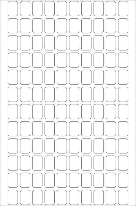 HERMA Schuletiketten – 8 × 12 mm, Abgerundete Ecken, 2880 Stk, 24 Bogen, Papier, Ablösbar