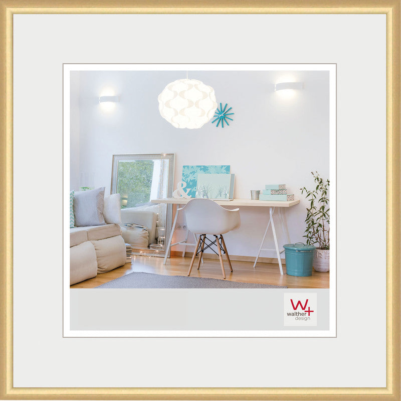 Walther Design Wechselrahmen, Gold, Kunststoff, 30 × 30 cm, mit Aufhänger – eco:plus