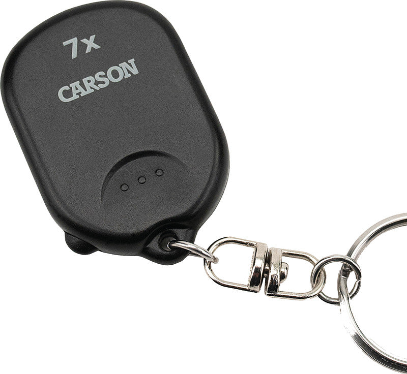 Carson Schlüsselanhänger-Lupe – 7×, ausfahrbar, schwarz
