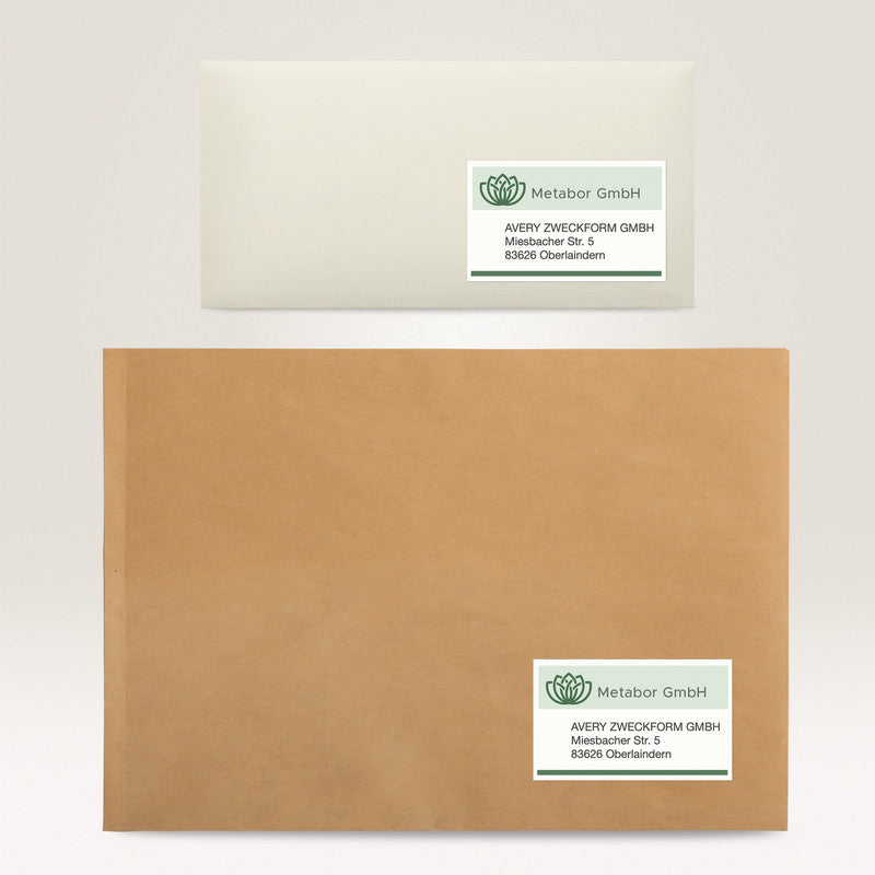 Avery Etiketten, 105 mm × 148 mm, naturweiss, Altpapier, permanent, 10 Blatt (40 Etiketten)