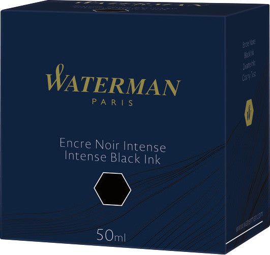 Waterman Füllfederhaltertinte für Konverter und Kolbenmechanik – Schwarz, geruchsarm, 50 ml