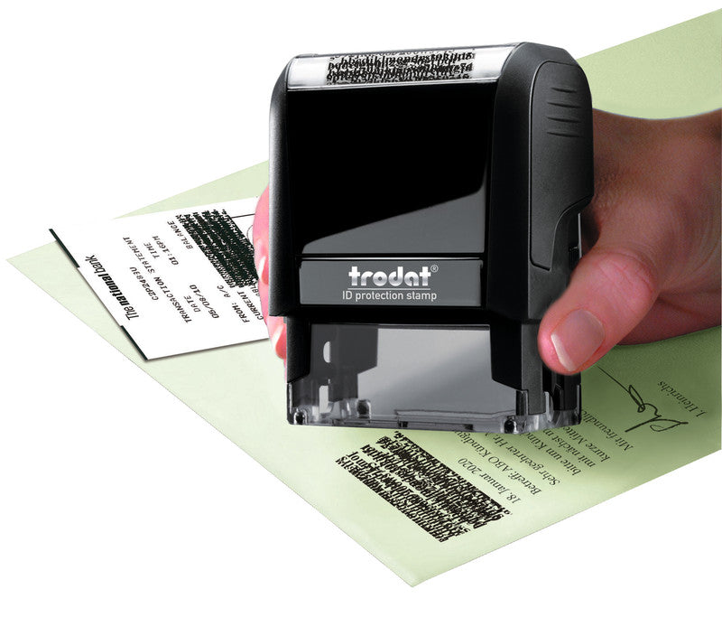 Trodat Adressschutz-Roller Printy 4912 – mit auswechselbarem Stempelkissen, selbstfärbend, Kunststoff, schwarz