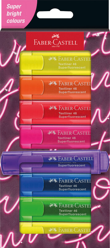 Faber-Castell 46 GenZ Textmarker Set 8 Farben – Keilspitze, 1–5 mm, nachfüllbar