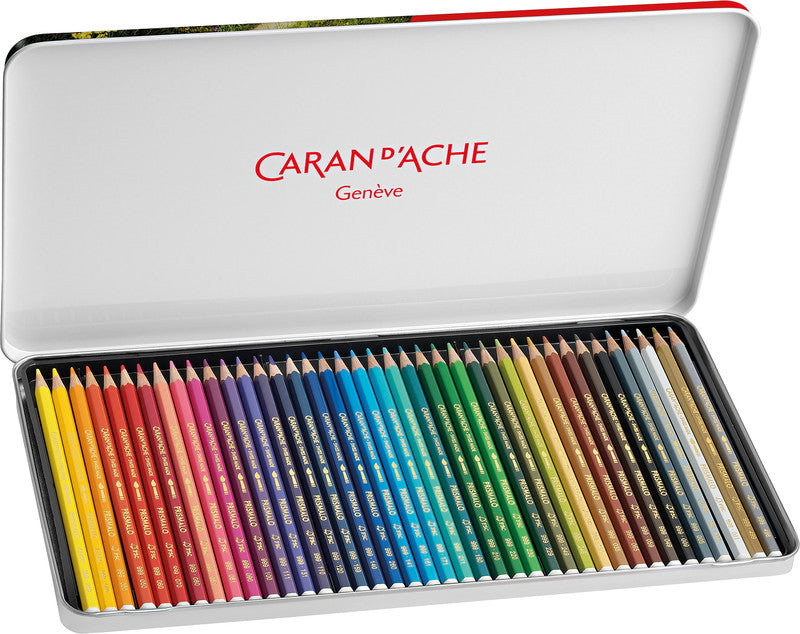 Caran d-Ache Caran d'Ache Prismalo Aquarellfarbstifte – 40 Farben, im Metalletui, Ø 3 mm, FSC