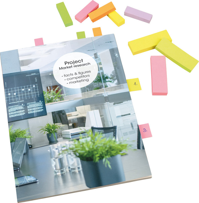 3M Post-it Seitenmarker – 15×50 mm – sortiert – 5×100 Stück