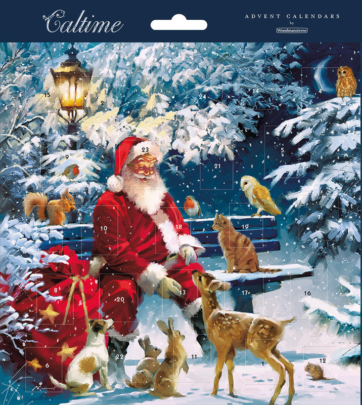 Caltime Adventskalender Waldbesuch, Karton, Mehrfarbig, 21,3 × 21,3 cm – eco:plus