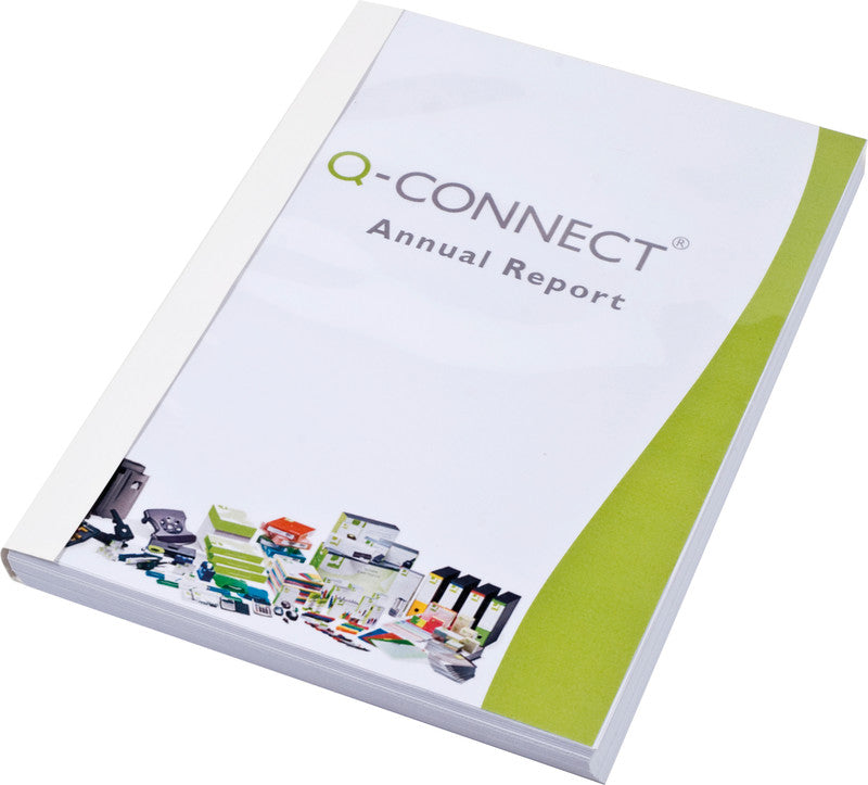 Q-connect Thermobindemappen – Weiss, Karton – 20 Stk.