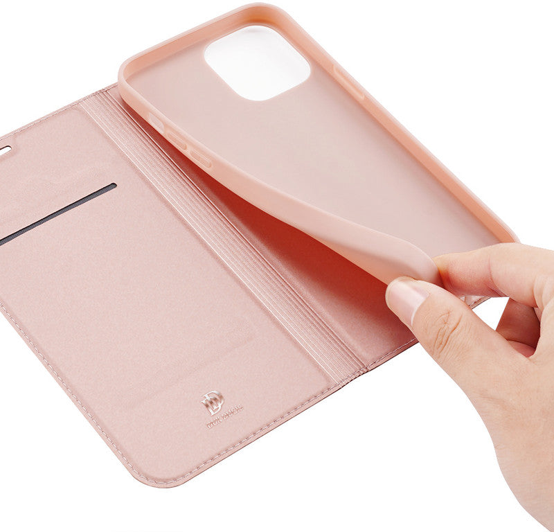 Dux Ducis Booklet-Hülle – für Apple iPhone 12/12 Pro – Roségold – mit Kartenfach, Magnetverschluss
