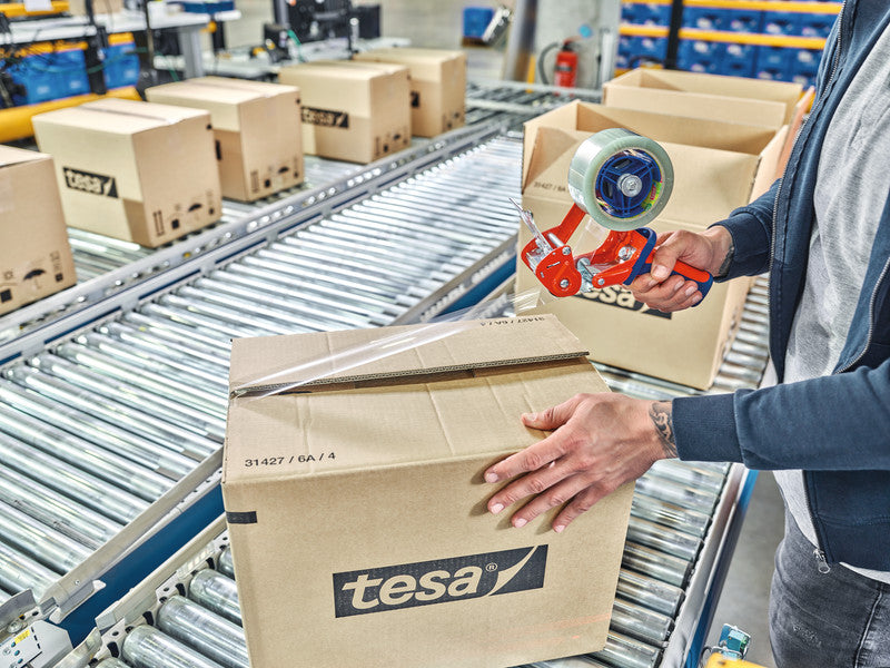 tesa Verpackungsband – 50 mm × 66 m, transparent, stark, eco:plus
