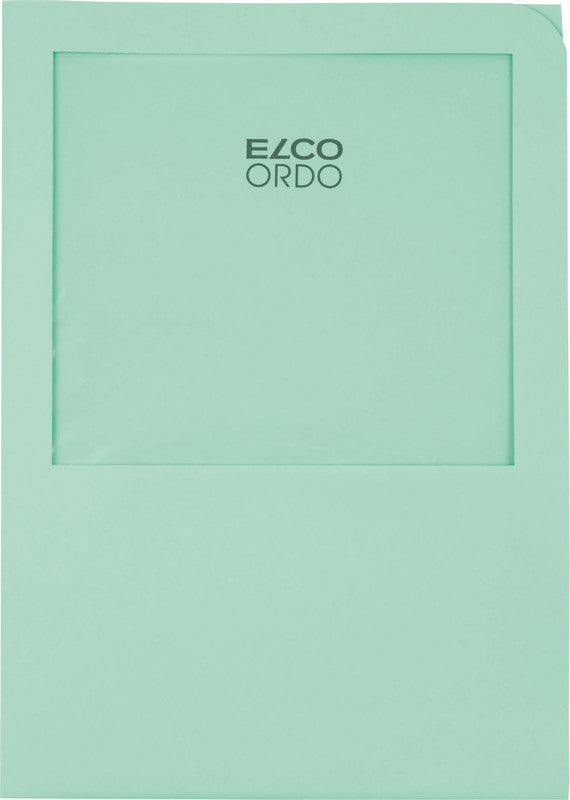 Elco Ordo Transport Sichtmappe A4 – Grasgrün, Papier, Fronttasche, 100er-Pack