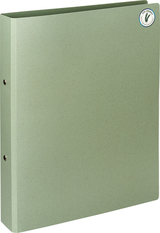 Kolma Zeigebuch – A4 Hochformat – 2-Ring-Ringmechanik, Ø 35 mm, Rücken 40 mm – Grün, Weizenstroh, Recyclingfähig