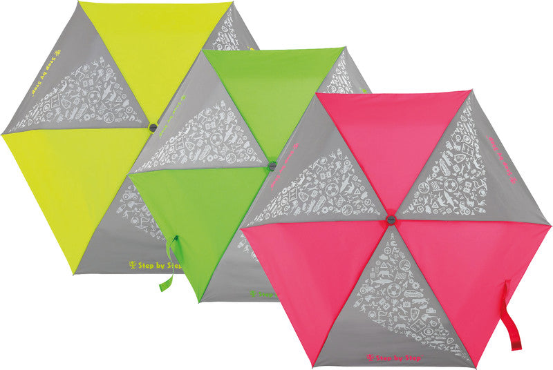 Step by Step Kinderregenschirm Doppler – Ø 50,5 cm, L 22,5 cm – neonpink – reflektierend