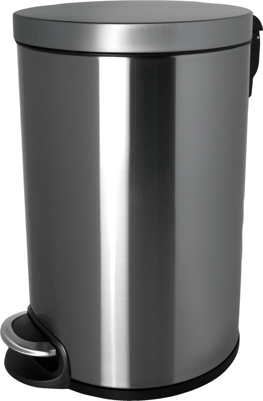 Zwingo Sicherheitspapierkorb – 5 l – Edelstahl – schwer entflammbar, korrosionsbeständig – Ø 210 × H 280 mm