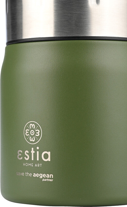 Estia Thermo-Lunchbehälter – 0,5 l – isoliert, auslaufsicher – Edelstahl – grün 'Forest Spirit' – Ø 10 × 14 cm
