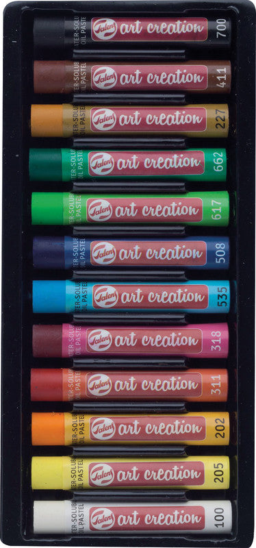 Talens Ölpastelle – farbig sortiert, Schaftmaterial Papier, 12er-Pack, wasservermalbar, geruchsarm