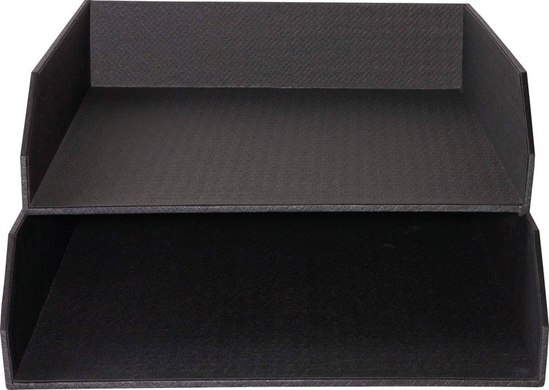 Exacompta Briefkorb – Karton, für A4+, stapelbar, glatt, schwarz, B 260 × H 130 × T 337 mm
