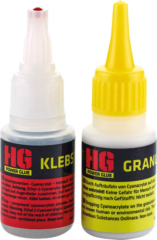 HG Klebstoffe HG Power Glue Klebstoff-Set/Koffer – extra stark, wasserfest, für Industrie, Haushalt, Werkstatt, 20 g + 40 g