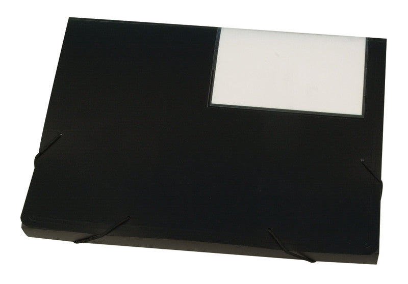Q-connect Sammelmappe für A4, Kunststoff, schwarz, mit Gummizug