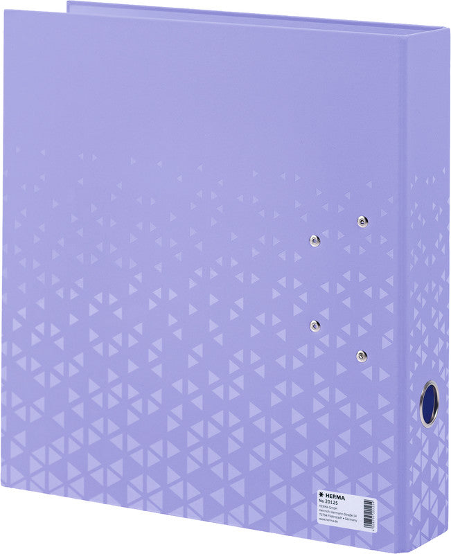 HERMA Ordner Color – A4 hoch – 2-Ring Hebelmechanik, Rücken 70 mm – violett, mit Niederhalter, mit Griffloch